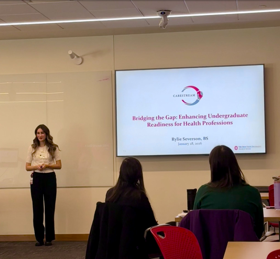 Rylie Severson presenting at the Annual Education Symposium