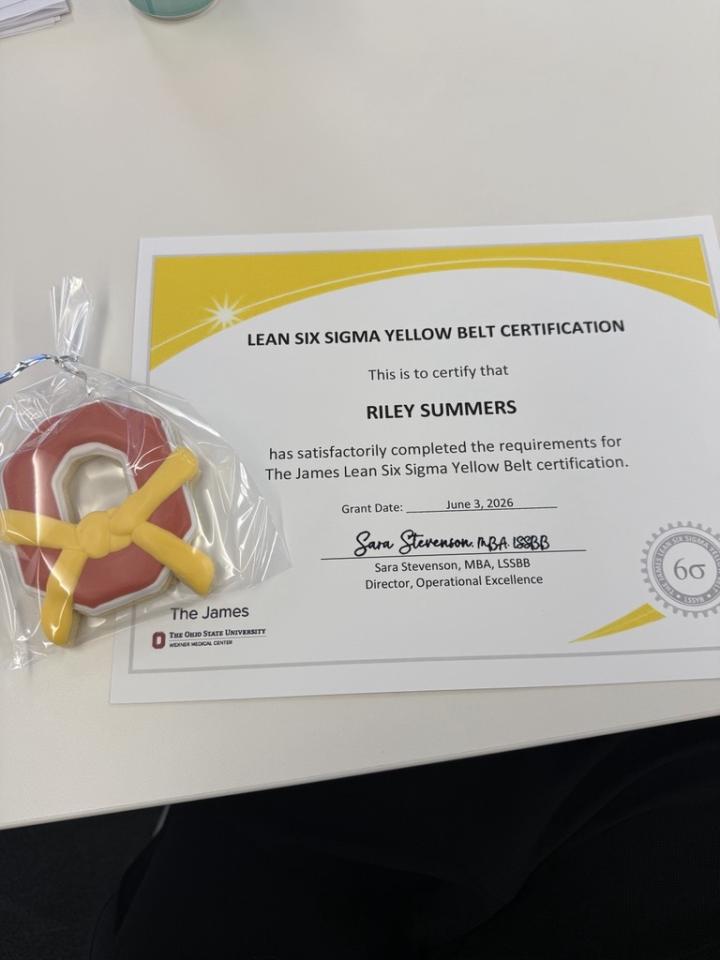 Riley Summers Lean Sic Sigma Yellow Belt Certificate
